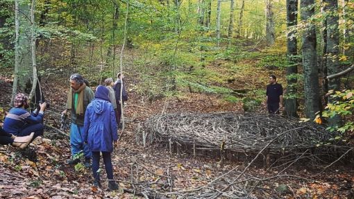 9th Persbook Contemporary Art Event, artists perform eco-friendly pieces in Hyrcanian Forests, northern Iran, 2019. — © Courtesy of Persbook.