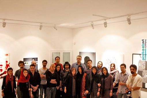 Artists gathering in the First Persbook Contemporary Art Event, Sin Gallery, Tehran, September 2011. Courtesy of Persbook. — © Courtesy of Persbook.