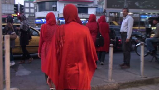 Mohammad Hosseini, The Lady in Red: A Performance, 2011. Video, documentary of performance, color, sound, 7 min. Language: Farsi. — © Courtesy of the artist.