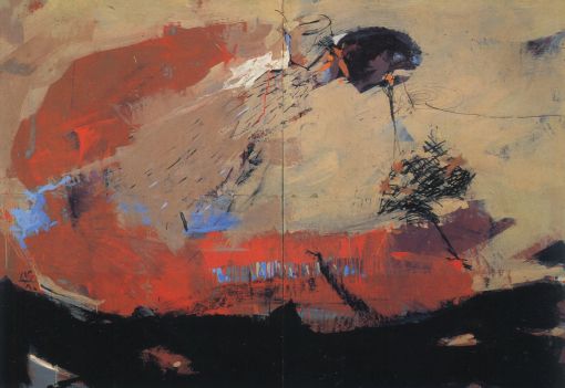 Shahriar Ahmadi, Throws the Poet, Acrylic on cardboard, 200.140 cm. Reference: The 6th Tehran Contemporary Painting Biennial, 8 Dec. 2003 to 8 jan. 2004. — © The 6th Tehran Contemporary Painting Biennial, 8 Dec. 2003 to 8 jan. 2004.