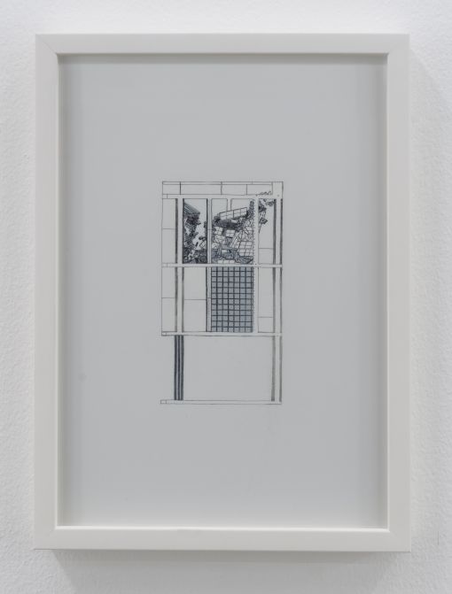 Nazgol Ansarinia, Untitled, Demolishing buildings, buying waste, 2018, Ink and marker on paper, 35.5 x 28 cm. — © Courtesy of the artist.
