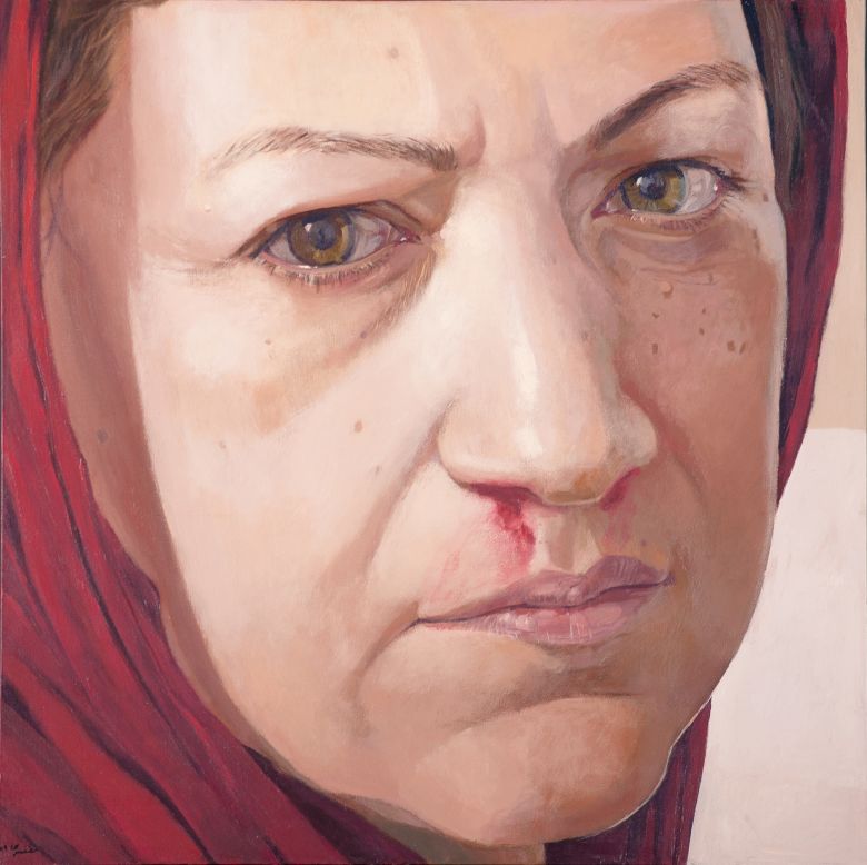 Masoumeh Mozaffari, Upon Their Faces, 2011. Acrylic on Canvas - 180 × 180 cm. — © Courtesy of the Artist.