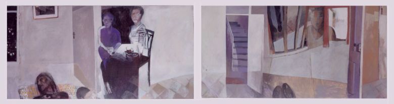 Masoumeh Mozaffari, Untitled, 2005. Acrylic on Canvas diptych - 100 × 400 cm overall (100 x 200 cm each panel). — © Courtesy of the Artist.