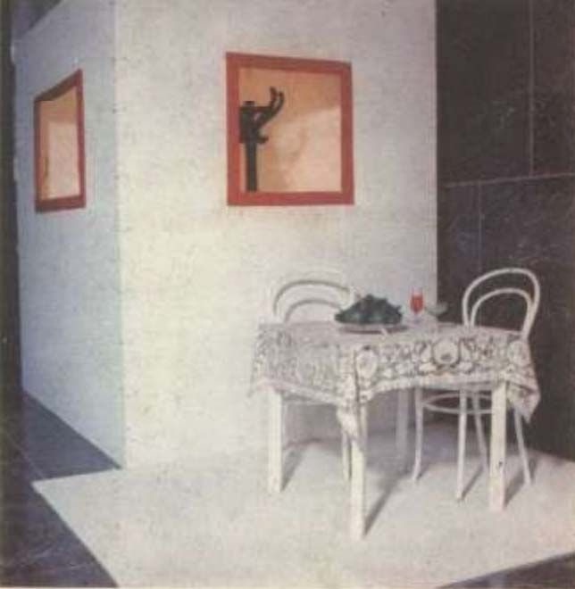 Behzad Hatam, untitled work, in the exhibition Volume and Environment 2, Saman Gallery, Tehran, 1976 — © In: Tamasha 285, 1977